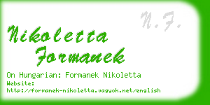 nikoletta formanek business card